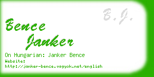 bence janker business card
